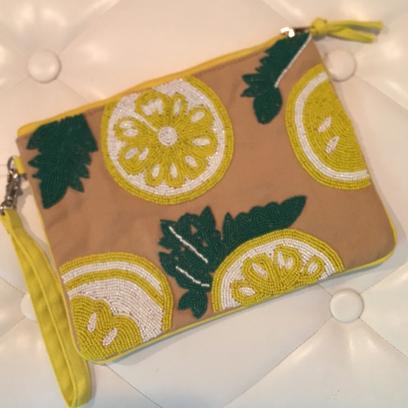 Handbags - Beaded lemon clutch